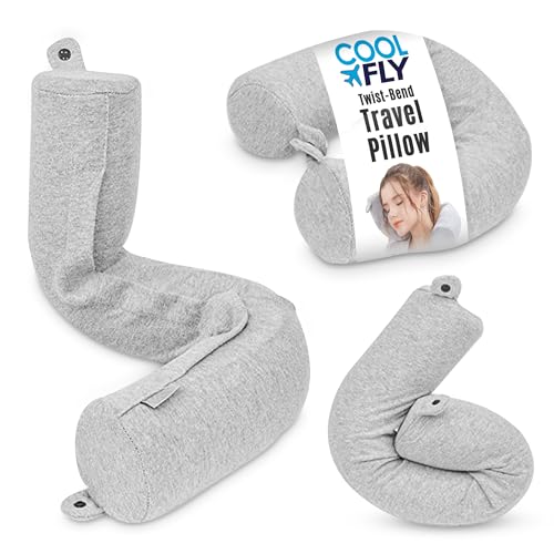 Almohada de viaje de espuma viscoelástica gris claro miniatura 1