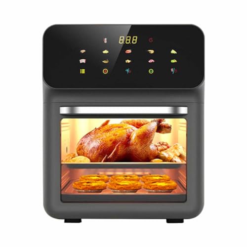 Gziztx 16L Air Fryer, 10-in-1 Digital Air Fryer with Rapid Air Circulation, 10 Preset Cooking Functions, Max Temp 200°C, Timer, Touch screen, Auto Shutoff and Easy View Windows