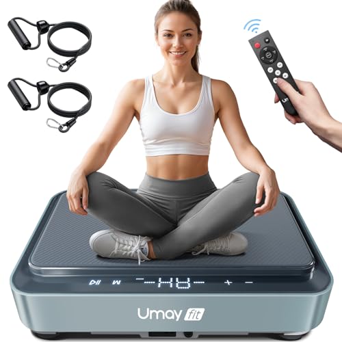 UMAY Fitness Vibration Plate Exercise Machine with Loop Bands, Wh...
