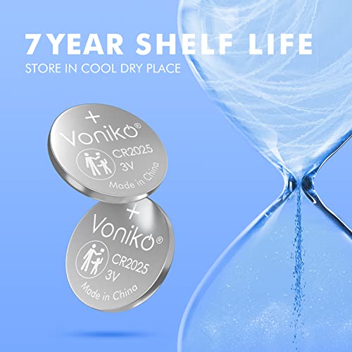 Voniko 3 Volt CR2025 Battery 10 PackCR 2025 Button Cell