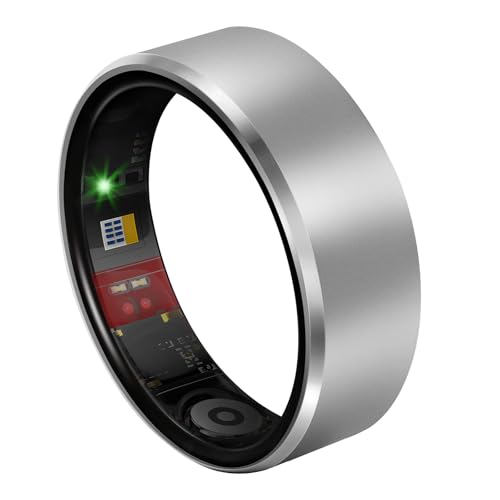 Image of Smart Ring 2.0 for Women Men, Slim Scratch & Fingerprint Resistant Design, Advanced Chip Fitness Tracker, Sleep, Stress & Activity Monitoring, Waterproof, No Subscription Fees, White 7