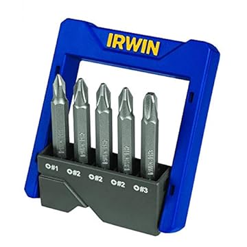 IRWIN Conjunto de Pontas para Parafusadeira Power Bit Fenda Cruzada de 5 Peças 1865324