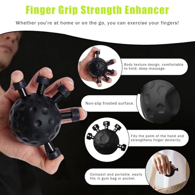 2 Pack Finger Grip Strengthener, Finger Strengthener, Finger Strength Trainer, Powered Gear Power Ball Forearm, Adjustable Hand Grip Strengthener, Grip Strength Trainer Ball