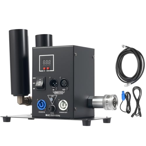 2 Head CO2 Fog Machine Jet Machine Fogger Smoke CO2 Cannon DMX512 150W, 180° Adjustable Angle, con manguera de 19.7 pies, para conciertos DJ, fiestas, cumpleaños y bodas miniatura 1