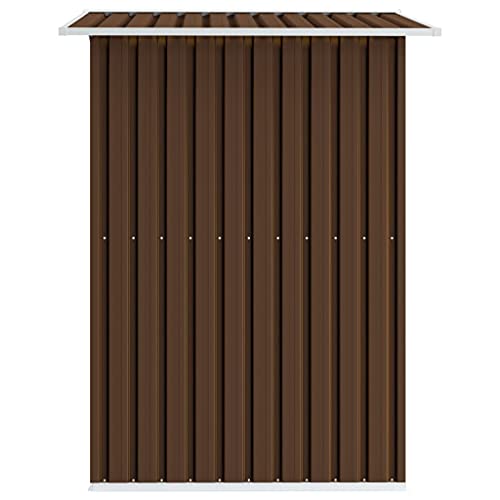 VIENDADPOW Garten Balkon Geräteschuppen Braun 204x132x186 cm Stahl – Bild 7