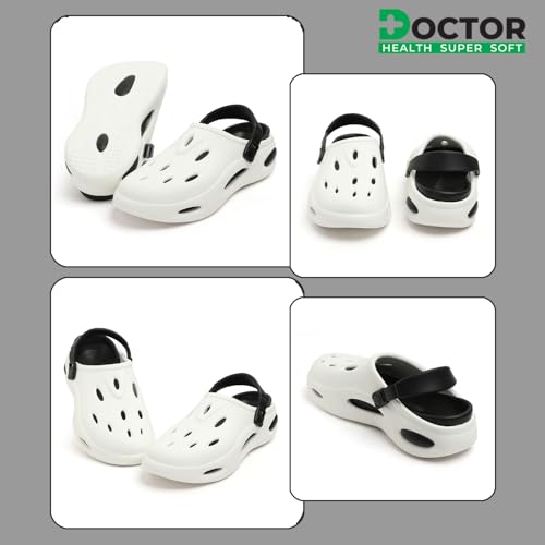 Image of DOCTOR HEALTH SUPER SOFT Stylish & Comfortable Mens Non Slip Clogs with Lightweight Padded Shoes Adjustable Strap Clogs for Men Daily Wear Mules for Men