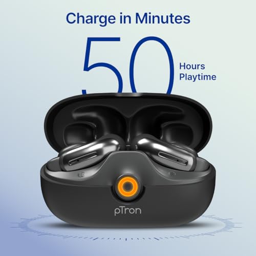 pTron Store pTron Bassbuds Vortex Clips Wireless Open Ear Earbuds - Image 7