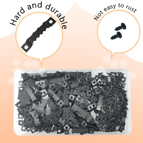 Ruidee 100 PCS Sawtooth Picture Frame Hangers Picture Frames Holder Hooks Double Hole with Screws Wall Hooks for Hanging Art Photo ,Painting ,Home Decoration(Black/JC) - Image 3