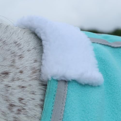 Image of LEAFOREST Horse Fleece Blanket Polar Fleece Cooler Liner Soft Exercise Blankets for Horses Moisture Wicking Sheet in the Barn, Stable, Stall, Pasture, Paddock Green 78 inches