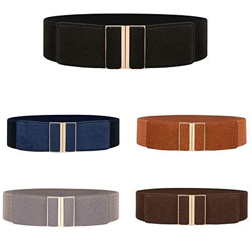 Women's Wide Elastic Waist Belt Vintage Stretchy Dress Cincher Waistband2