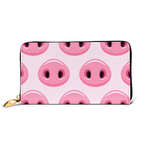 Preisvergleich Produktbild JHGFG Mode Handtasche Reißverschluss Brieftasche Vektor-Illustration Nahtloses Muster Nette Schweine Telefon Kupplung Geldbörse Abendkupplung Blockieren Leder Brieftasche Multi Card O.