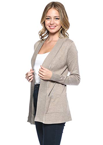 Image of Urban Look Womens Basic Long Sleeve Open Front Comfy Sweater Cardigan