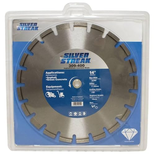 Rareelectrical New 14In Diameter 0.125In Cutting Width Asphalt/Green Concrete Blade for Hi-Speed Power Saws Type 2 Max RPM 5460 by 309-400