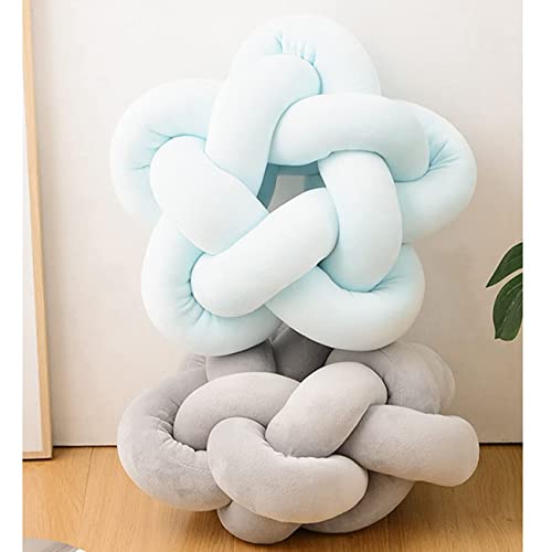 Zanyb Knot Plush Throw Pillow Handmade Knotted Star Soft Sofa Lumbar Cushion Stuffed Ball Pillow Home Office Children Room Decor, Emerald Green 12.59 In32 Cm #TOP6