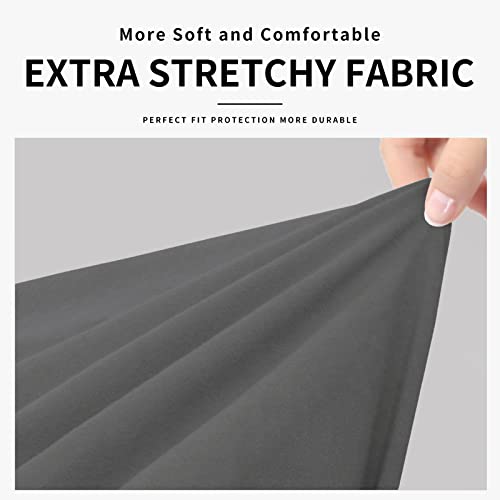 Image of Easy-Going Waterproof Oversized Couch Cover for Dogs 3 Cushion Sofa | 4 Pieces Stretch Sofa Slipcover for 3 Separate Cushion Couch Leakproof Furniture Protector for Kids, Pets Gray