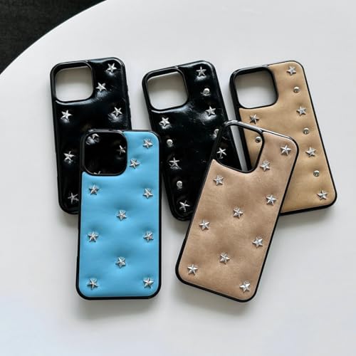 Coque Cuir Rétro iPhone 16 Pro Max Rivets Style Vintage Unique