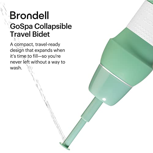 Brondell Bidet GoSpa Portable Peri Bottle, Collapsible Travel Bidet, Compact and Discreet, with Travel Bag for Postpartum & Perineal Care, 500ml, in Green2