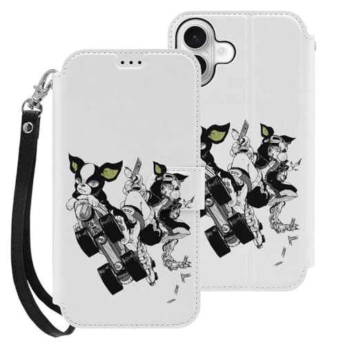 iPhone16 Plus用ケース 手帳型 ジョジョの奇妙な冒険 イギー アイフォン16 Plus用ケース 財布型 スマホケース PUレザー おしゃれ カード収納 スタンド機能 携帯カバー 耐衝撃 2025年新型