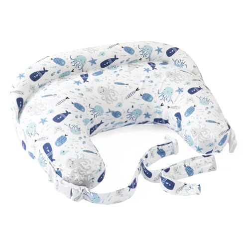 Boppy Deluxe Stillkissen, Brust und Flasche Fütterung Unterstützung, ergonomische Form mit Mutter...