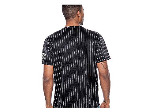 Slim Fit Pinstripe Baseball Jersey 
