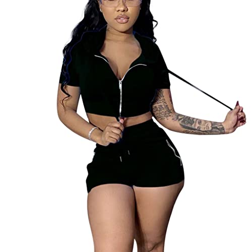 Image of Mrskoala Women's 2 Piece outfits Summer Bodycon Short Pants Workout Sets