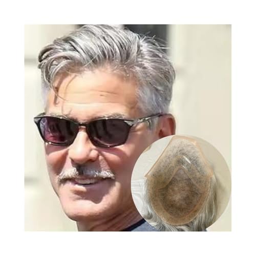 Postiche pour hommes contre la calvitie système de remplacement de cheveux naturels