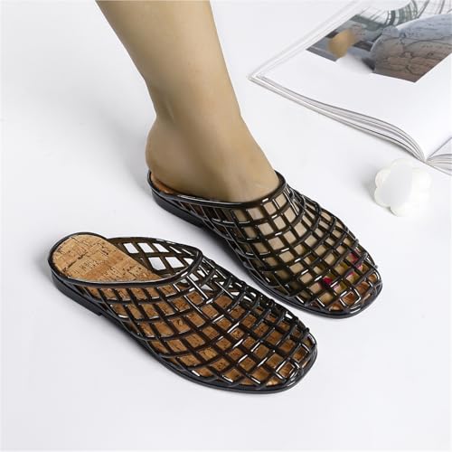 Fashion Slippers Women Jellies Shoes Closed Toe Half Slippers Shoes Summer Versatile Casual Beach Shoes2