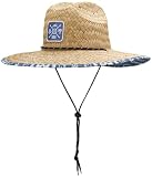 Life is Good Men's Straw Hat - Breathable Wide-Brimmed Woven Beach Sun Hats for Men - Lifeguard Sun Protection Hat, Size OneSize, Coastal Blue