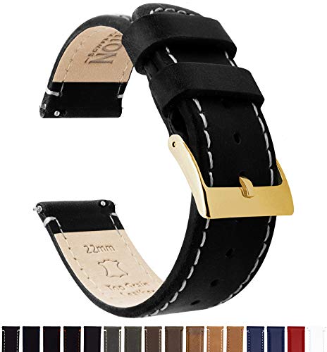 Image of BARTON WATCH BANDS - Top Grain Leather Watch Bands Compatible with Apple Watch Models - 1, 2, 3, 4, 5, 6, 7, 8, 9, 10, SE, Ultra & Ultra 2
