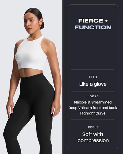 Aoxjox High Waisted Workout Breeze Leggings for Women Tummy Control Buttery Soft Yoga Pants 24"/26"/28"2