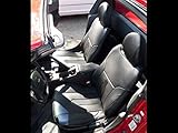 Iggee Artificial Leather Custom Made Original fit Front seat Covers Designed for Honda Del Sol (Black)
