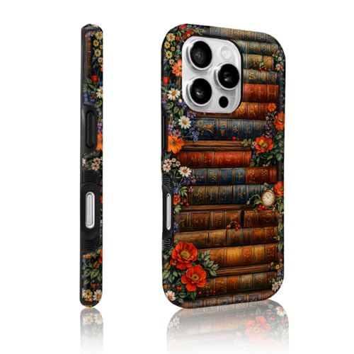 Coque iPhone 16 Pro scintillante de style livre avec fixation magnétique haut de gamme