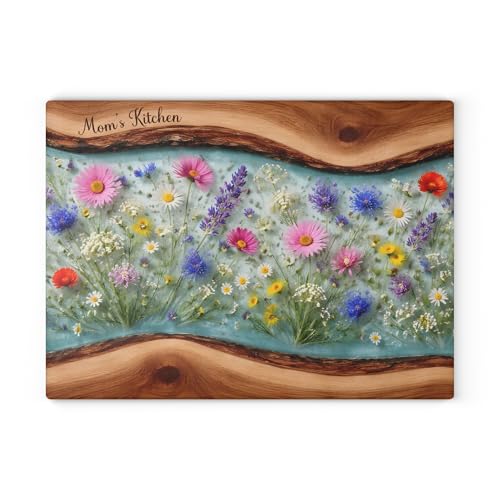 Tabla de cortar rectangular personalizada en vidrio 38x28 cm miniatura 1