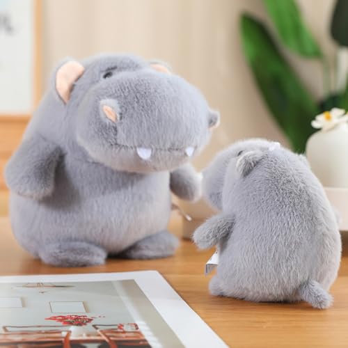 AQCQDQ Nilpferd Plüschtier, Kuscheltier, Stofftier, Plüsch Spielzeug, Weiche Flauschige Schmusekissen, Kinderzimmer Deko, Wurfkissen, Geschenke (12cm)