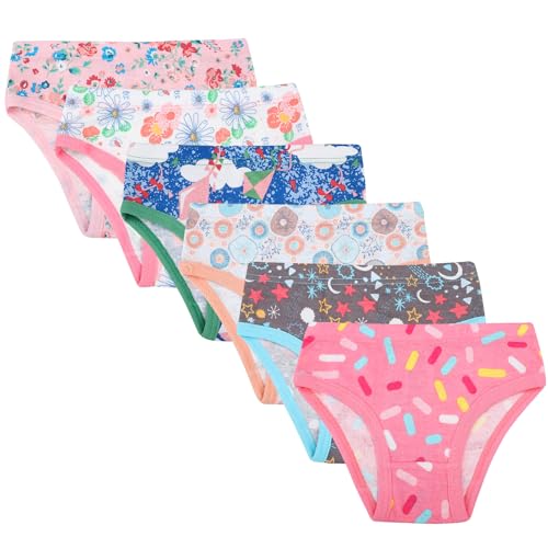 MooMoo Baby Girls’ Underwear Cotton Brief Kids Panties Toddler Soft Undies Multipacks 3-11T