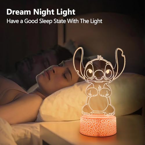 Cool Night Light 3D Night Light Cute Stitch Night Light - Anime Charater 16 Color Change Decor Lamp with Remote, Dim, Timer,Kids Gifts for Christmas Birthday by AIHYING - Image 6