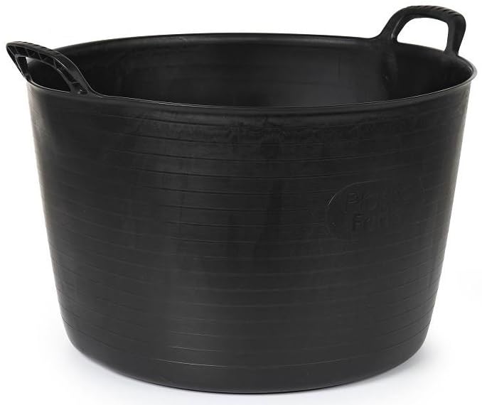 75 Litre Extra Large Flexi Tub Versatile Multi Purpose Flexible Rubber Storage Container Bucket (Black)