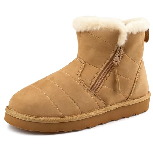 CENNID Suede Leather Snow Boots