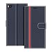 Produktbild COODIO Handyhülle für Huawei P8 Handy Hülle, Huawei P8 Hülle Leder Handytasche für Huawei P8 Klapphülle Tasche, Dunkel Blau/Rot