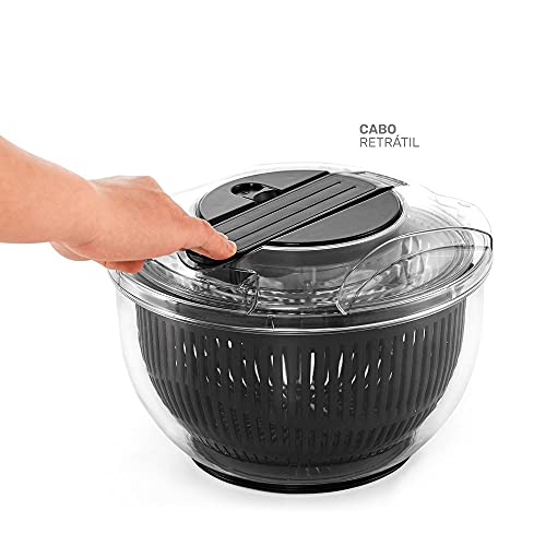 Centrífuga e Secadora de Saladas Fast Dry Transparente/Preto 5 Litros