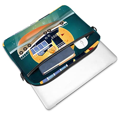 Funda bandolera para portátil 14 pulgadas con estampado leopardo verde 3