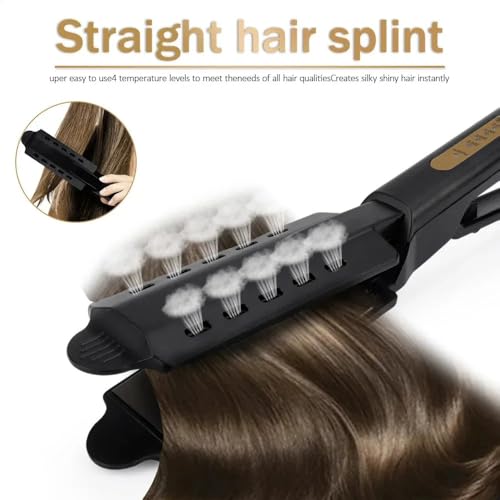 Image of Hair Straightener Professional Glider Ceramic Tourmaline Ionic Flat Iron, Straightens & Curls with Four Adjustable Temperature, Hair Treatment Styling Tools, Wide Plate for All Hair Types