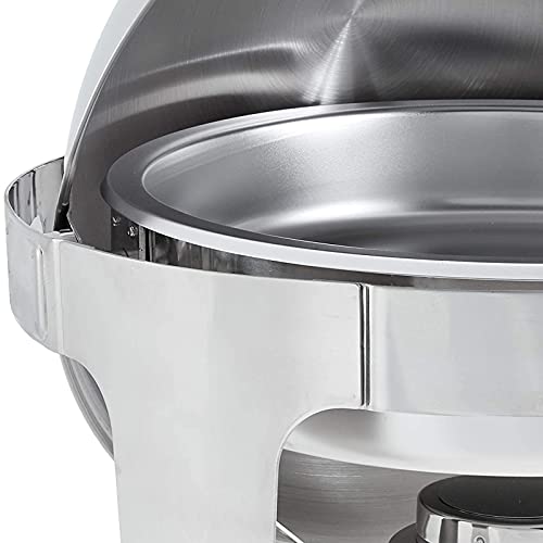 LKJHG Chafing Dish Set, Edelstahl Roll-Top Round Chafer Buffetwärmer Set Mit Essenspfanne, Wasserpfanne Und… – Bild 5