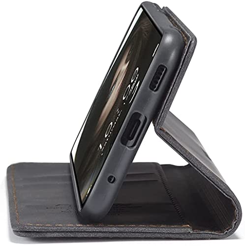 Image of Excelsior Premium Leather Wallet flip Cover case with | Card and Cash Slot | 360 Full Body Protection | Inner TPU case for Xiaomi Redmi Note 10 Pro Max | 10 Pro (Black)