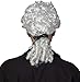 Skeleteen George Washington White Rubber Wig - Historical Colonial Powdered Wig with Ponytail Costume Accessory for Adults and Children