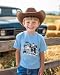 JingleFolk Cowboy Shirts for Boys Little Kid Cowboy Western Shirts Toddler Boy Clothes Short Sleeve Cotton Outfits Tops 2-8Y