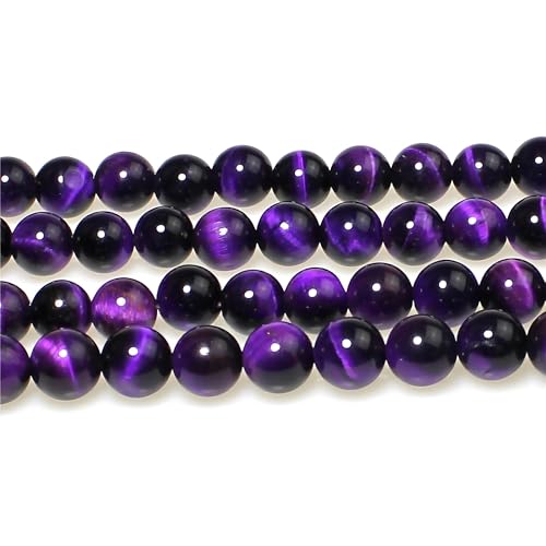 MJDCB Round Stone Beads 4mm Purple Tiger Eye Stone Loose Gemstone Beads for Jewelry Making Bracelet Necklace 85pcs - Image 4