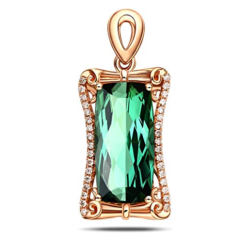 Collier tourmaline verte 5Ct et or 18 carats au charme vintage unique