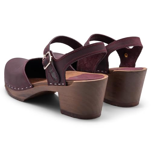 Image of Sandgrens Handmade Swedish Wood Clogs for Women, High Heel Sandal | Victoria