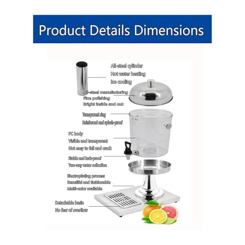 Stainless Steel Juice Dispenser with Stand, 16L Capacity - details